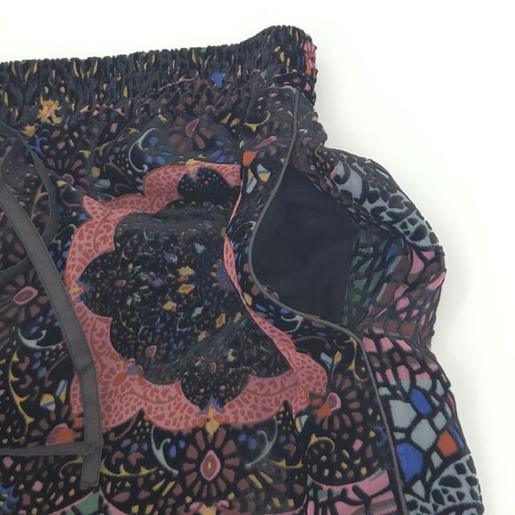 Johnny Was Axelle Wide Leg Velvet Burnout Pants Womens L Boho Patchwork Witchy - Picture 3 of 11